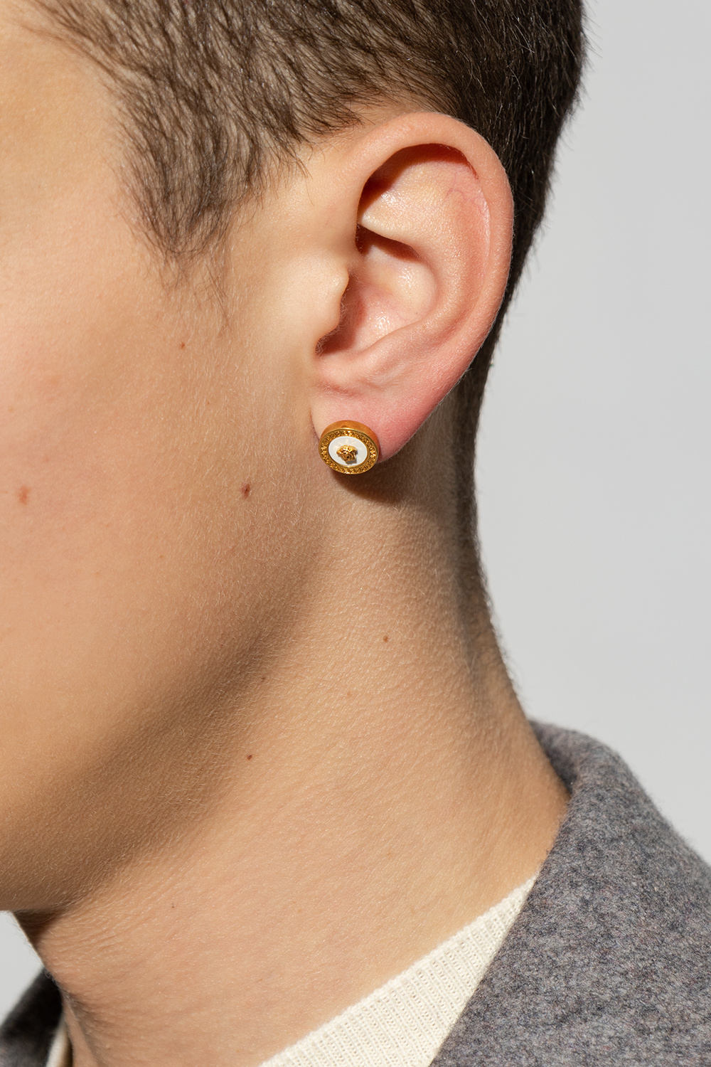 Versace gold stud deals earrings